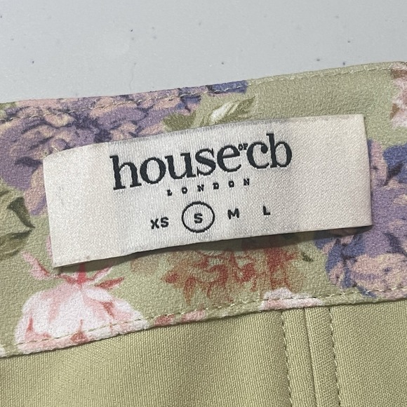 House of CB Sz Small Charlotte Peony Print Midi Dress High Side Slit Coquette - Picture 13 of 16